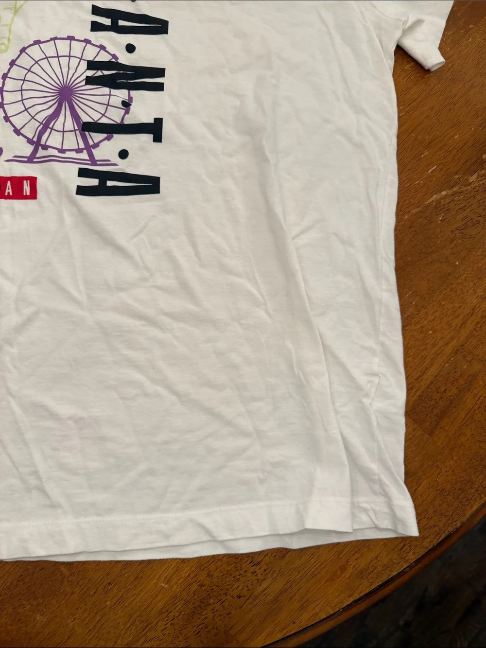 Jordan White Atlanta Graphic Tee with Multicolor Icons xxl